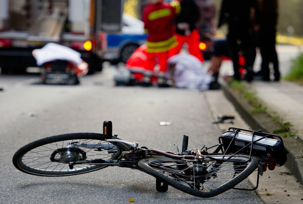 Fahrradunfall, Fahrrad, Blaulicht