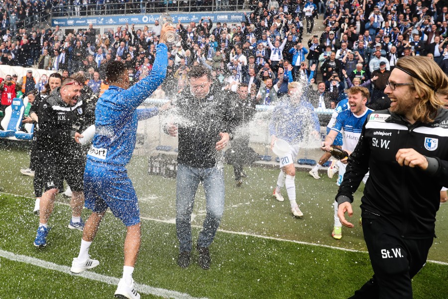 Beim 1. FC Magdeburg wurde ausgiebig gefeiert.