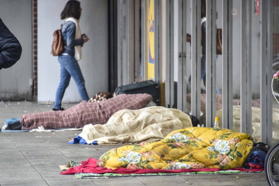 Obdachlose in Hannover.