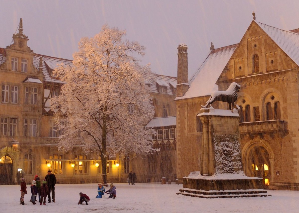 weihnachten wetter schnee niedersachsen braunschweig burgplatz schnee