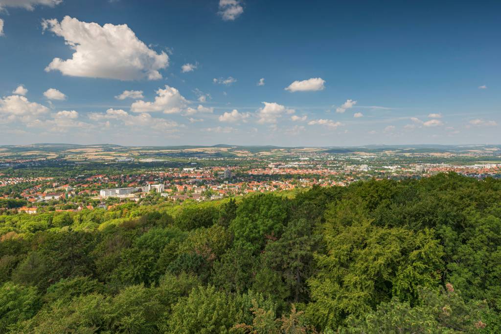 Aerial view of the university town of Goettingen, Lower Saxony, Germany