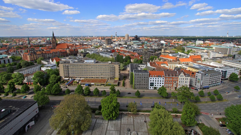 Aerial Cityscape at Sunny Afternoon From New City Hall Building 