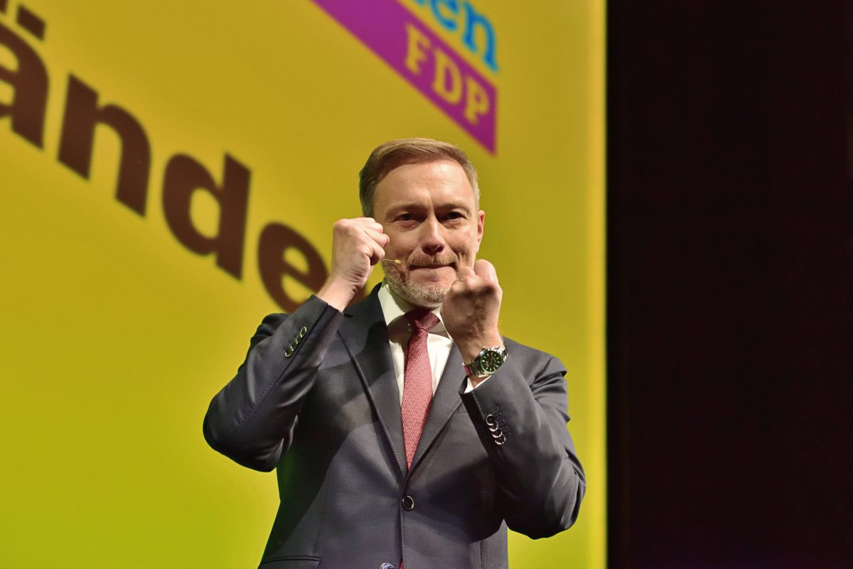 Christian Lindner hofft auf das Nehmen der fünf-Prozent-Hürde bei der Bundestagswahl.